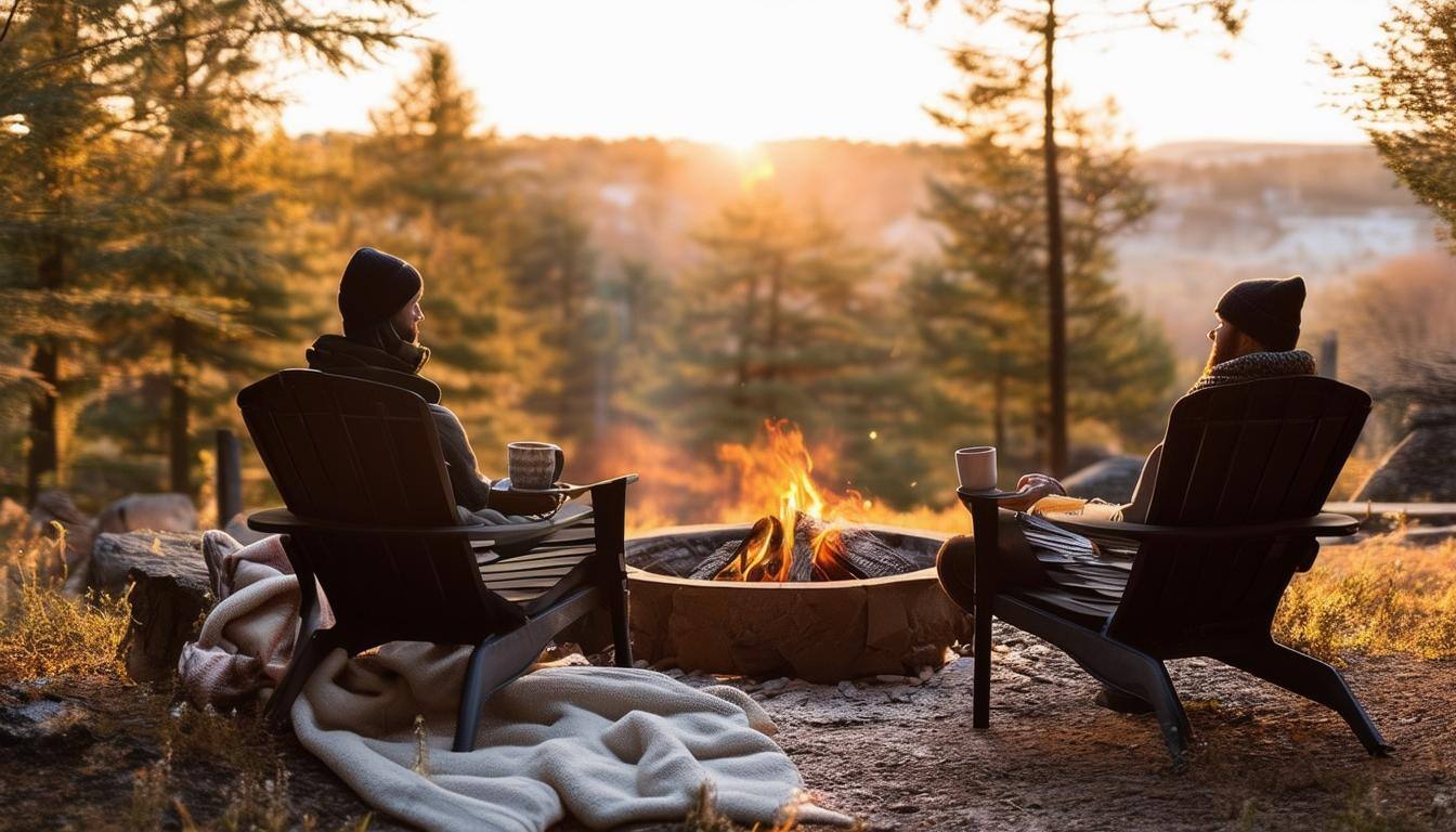 Couple Glamping Fire Pit Romance Unique Getaway